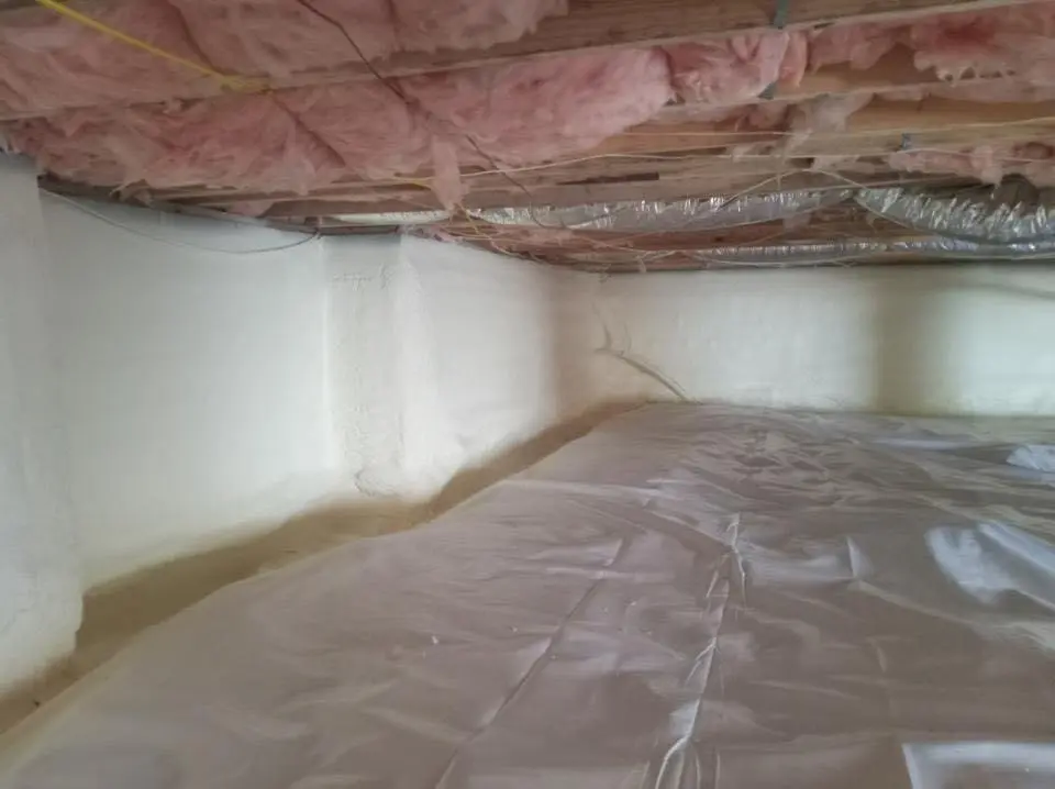 Crawl space encapsulation with closed-cell spray foam for Attic Insulation in Cary